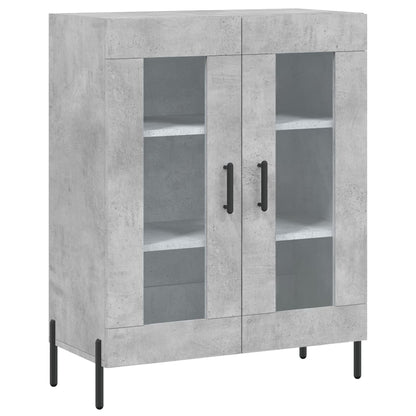 Hoge Kast 69,5X34X180 Cm Bewerkt Hout Betongrijs
