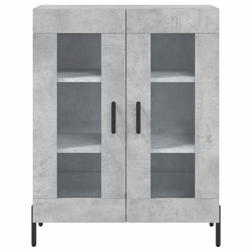 Hoge Kast 69,5X34X180 Cm Bewerkt Hout Betongrijs
