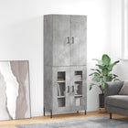 Hoge kast 69,5x34x180 cm bewerkt hout betongrijs