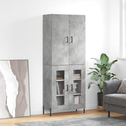 Hoge kast 69,5x34x180 cm bewerkt hout betongrijs