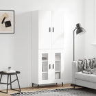 Tall cabinet 69.5x34x180 cm engineered wood white