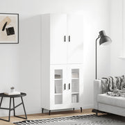 Hoge kast 69,5x34x180 cm wit bewerkt hout