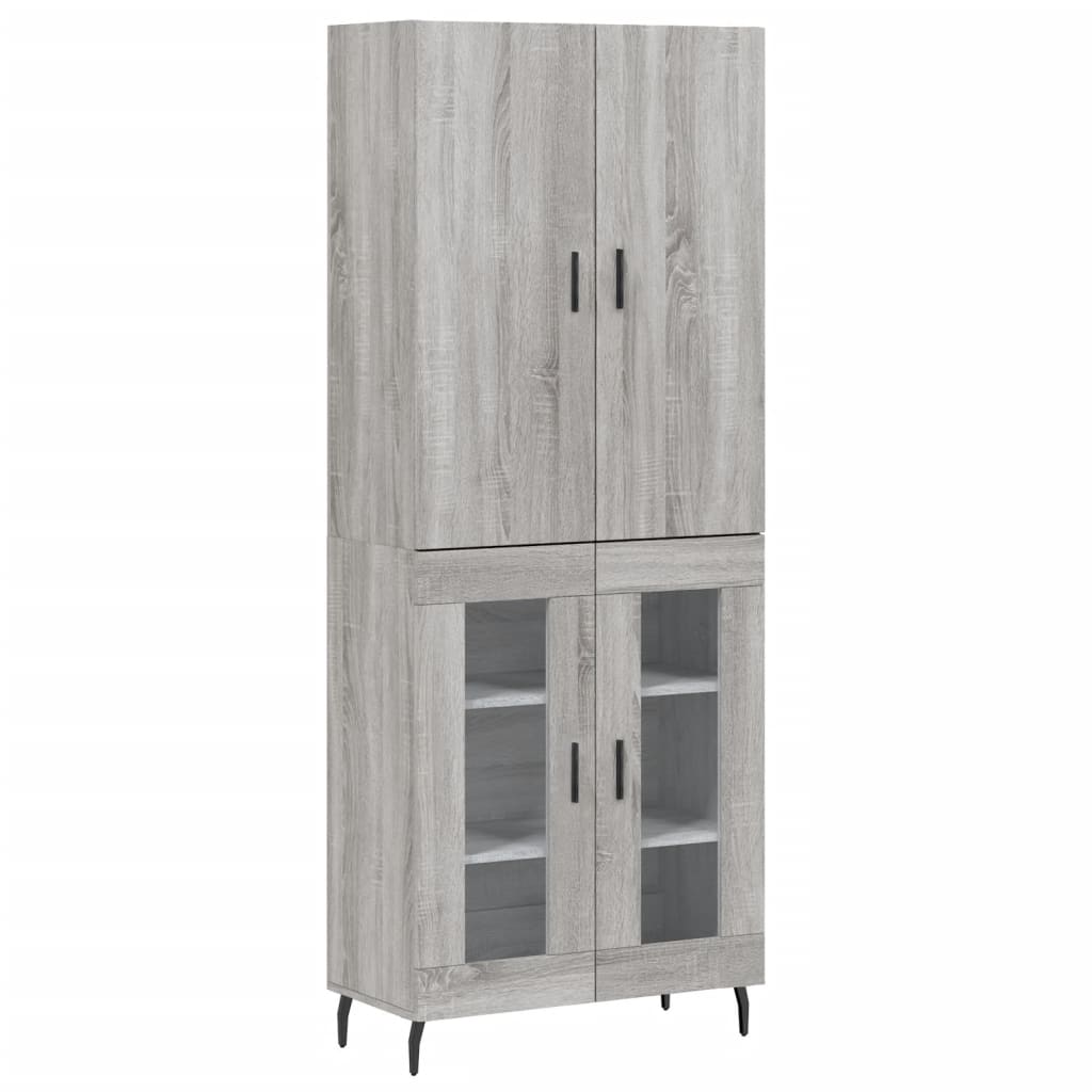 Hoge Kast 69,5X34X180 Cm Bewerkt Hout Grijs Sonoma Eikenkleurig