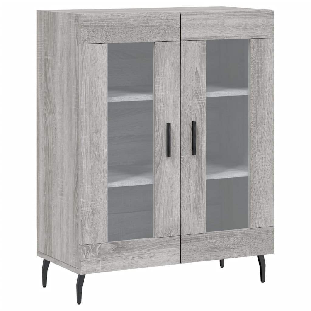 Hoge Kast 69,5X34X180 Cm Bewerkt Hout Grijs Sonoma Eikenkleurig