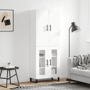 Hoge kast 69,5x34x180 cm bewerkt hout wit