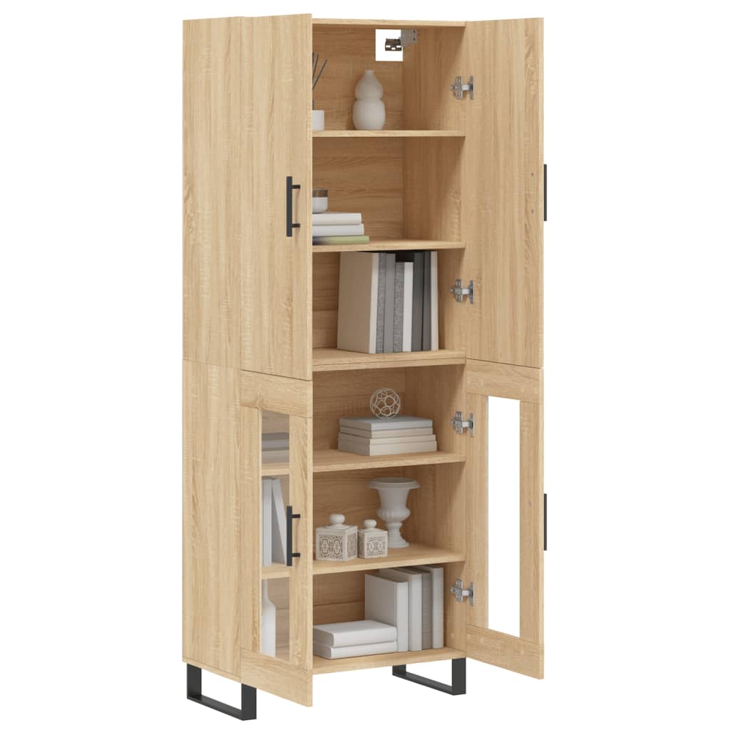 Hoge kast 69,5x34x180 cm bewerkt hout sonoma eikenkleurig