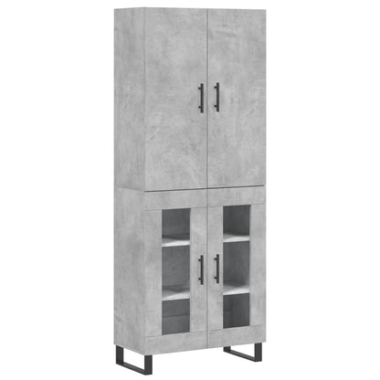 Hoge Kast 69,5X34X180 Cm Bewerkt Hout Betongrijs