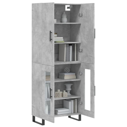 Hoge Kast 69,5X34X180 Cm Bewerkt Hout Betongrijs