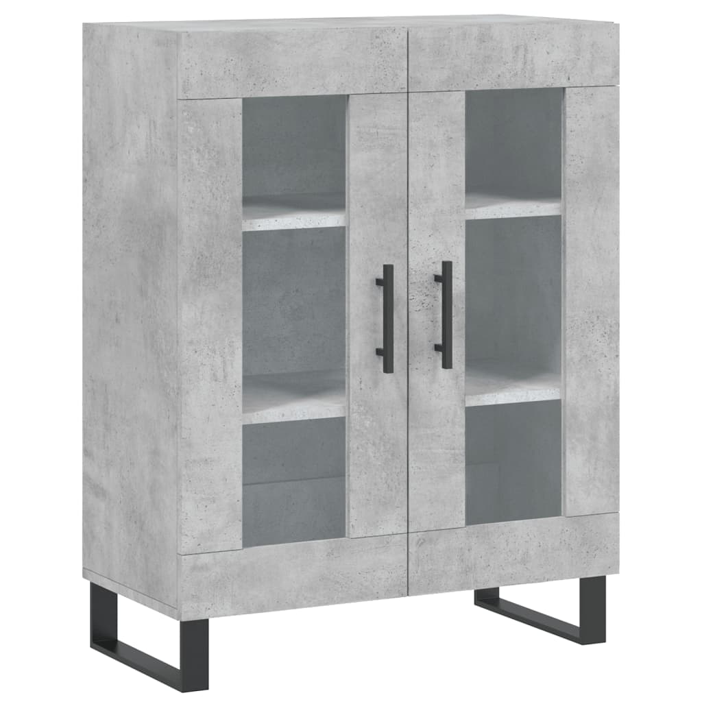 Hoge Kast 69,5X34X180 Cm Bewerkt Hout Betongrijs