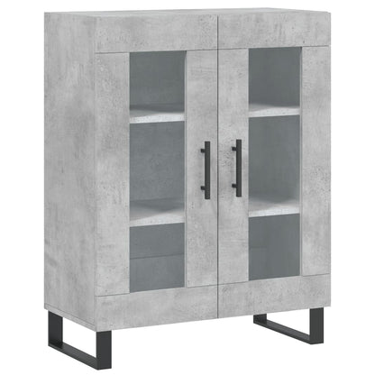 Hoge Kast 69,5X34X180 Cm Bewerkt Hout Betongrijs