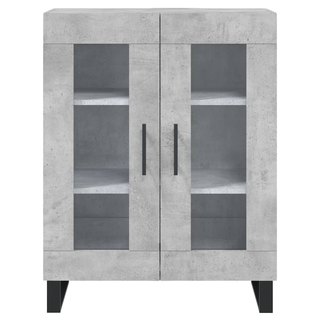 Hoge Kast 69,5X34X180 Cm Bewerkt Hout Betongrijs