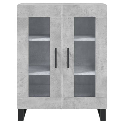 Hoge Kast 69,5X34X180 Cm Bewerkt Hout Betongrijs