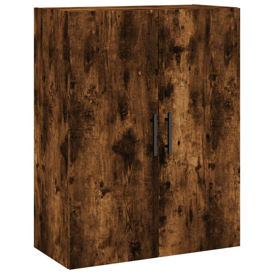 Hoge Kast 69,5X34X180 Cm Bewerkt Hout Kleurig Gerookt eiken