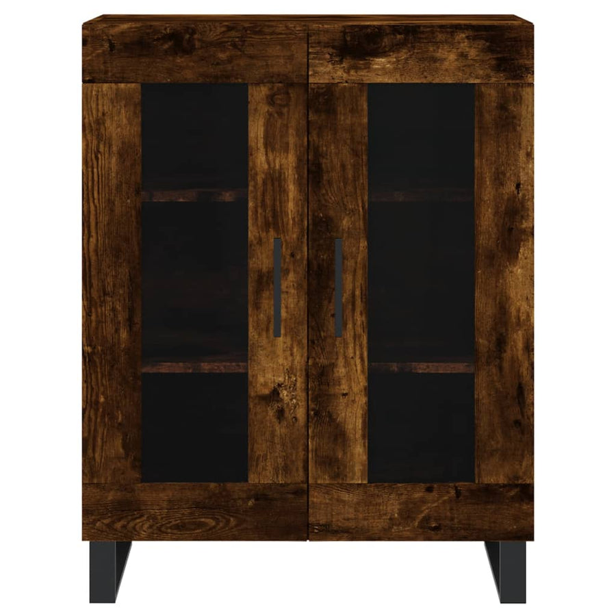 Hoge Kast 69,5X34X180 Cm Bewerkt Hout Kleurig Gerookt eiken