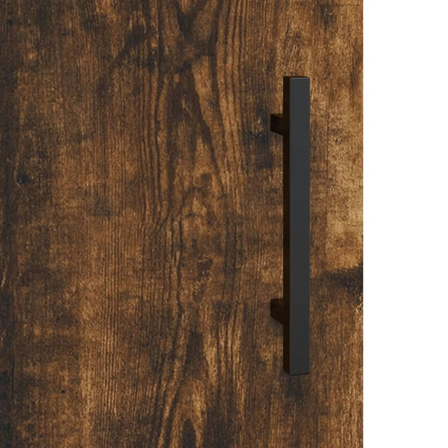 Hoge Kast 69,5X34X180 Cm Bewerkt Hout Kleurig Gerookt eiken