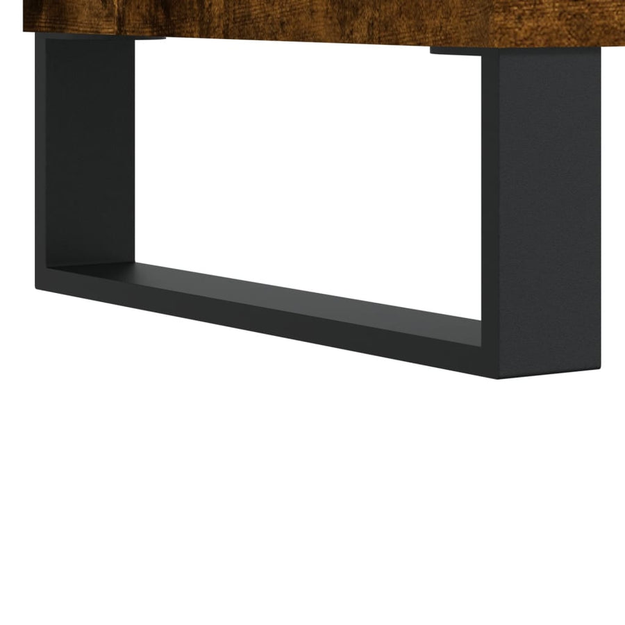 Hoge Kast 69,5X34X180 Cm Bewerkt Hout Kleurig Gerookt eiken