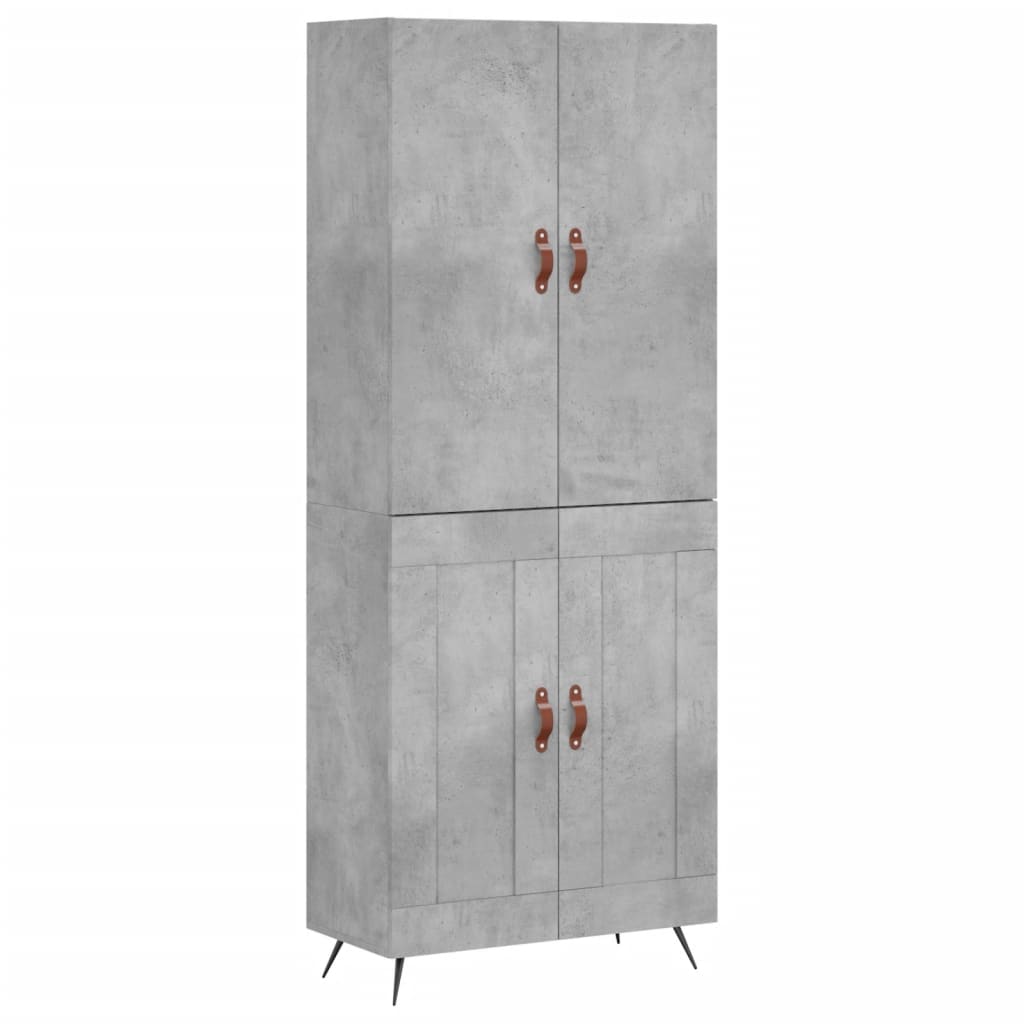 Hoge Kast 69,5X34X180 Cm Bewerkt Hout Betongrijs