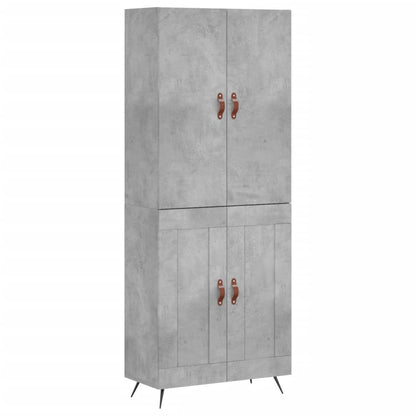 Hoge Kast 69,5X34X180 Cm Bewerkt Hout Betongrijs