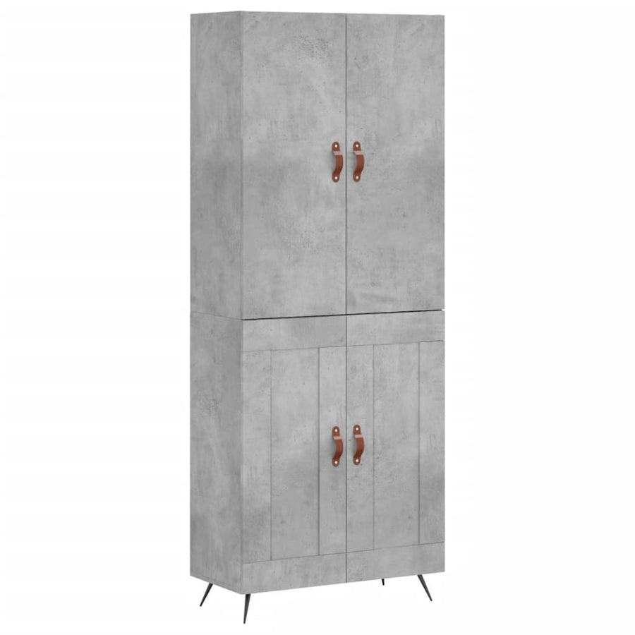 Hoge Kast 69,5X34X180 Cm Bewerkt Hout Betongrijs