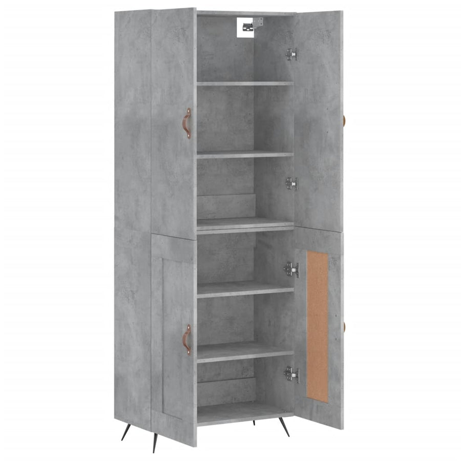Hoge Kast 69,5X34X180 Cm Bewerkt Hout Betongrijs
