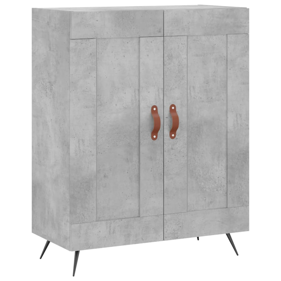 Hoge Kast 69,5X34X180 Cm Bewerkt Hout Betongrijs