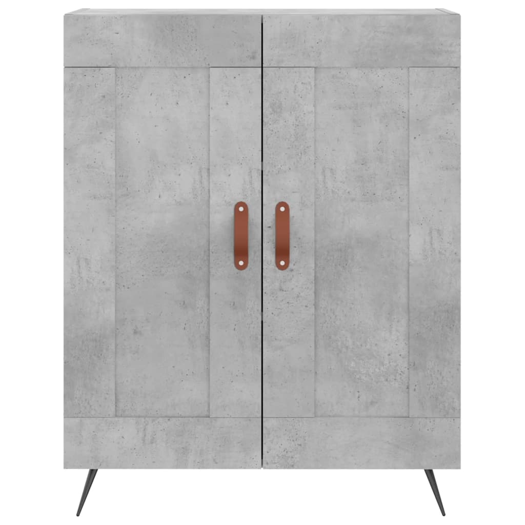 Hoge Kast 69,5X34X180 Cm Bewerkt Hout Betongrijs
