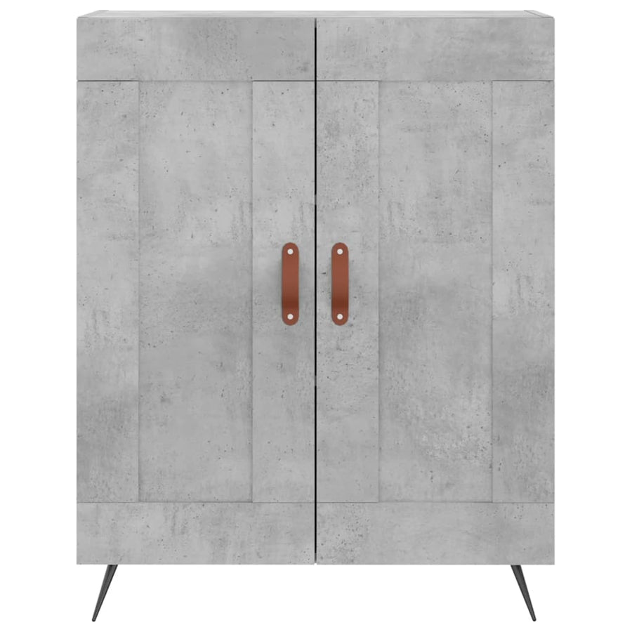 Hoge Kast 69,5X34X180 Cm Bewerkt Hout Betongrijs