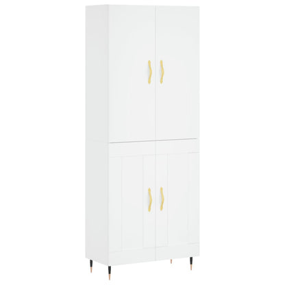Hoge Kast 69,5X34X180 Cm Bewerkt Hout Wit
