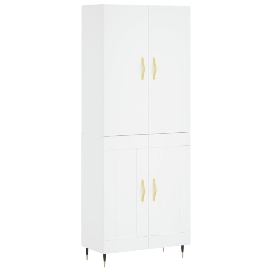 Hoge Kast 69,5X34X180 Cm Bewerkt Hout Wit