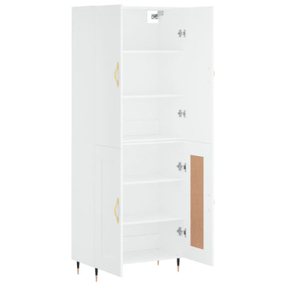 Hoge Kast 69,5X34X180 Cm Bewerkt Hout Wit