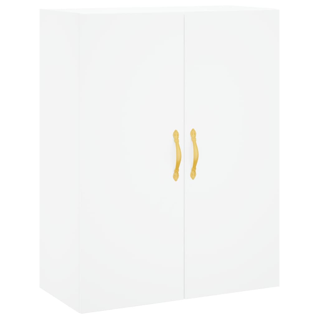 Hoge Kast 69,5X34X180 Cm Bewerkt Hout Wit