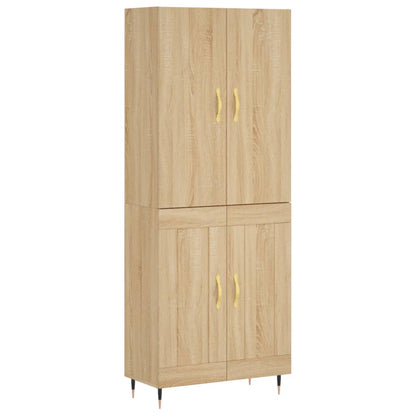 Hoge Kast 69,5X34X180 Cm Bewerkt Hout Kleurig Sonoma eiken