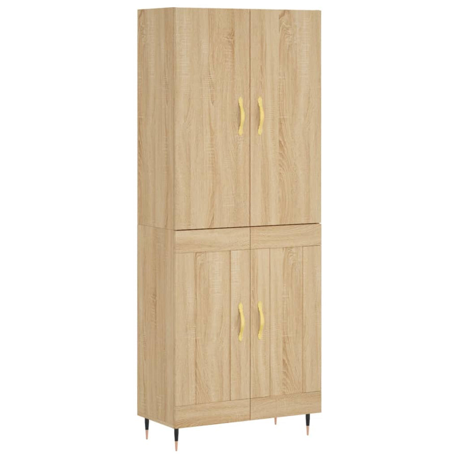 Hoge Kast 69,5X34X180 Cm Bewerkt Hout Kleurig Sonoma eiken