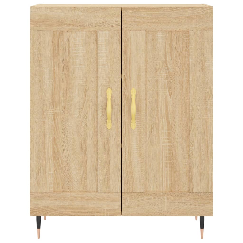 Hoge Kast 69,5X34X180 Cm Bewerkt Hout Kleurig Sonoma eiken