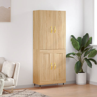 Hoge Kast 69,5X34X180 Cm Bewerkt Hout Kleurig Sonoma eiken