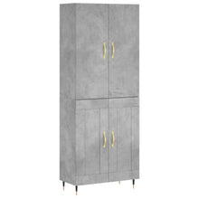 Hoge Kast 69,5X34X180 Cm Bewerkt Hout Betongrijs
