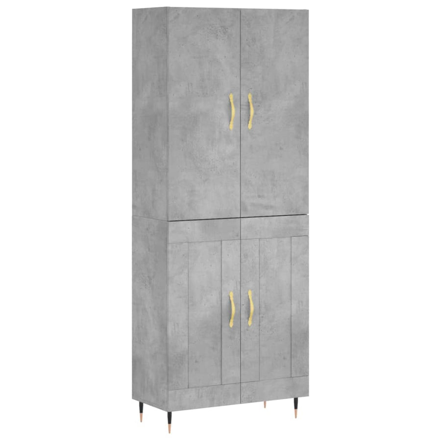 Hoge Kast 69,5X34X180 Cm Bewerkt Hout Betongrijs