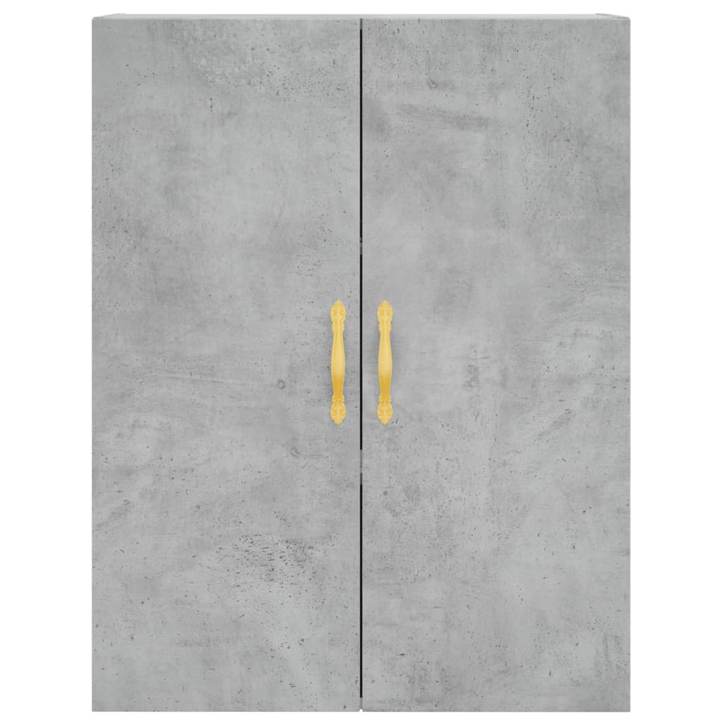 Hoge Kast 69,5X34X180 Cm Bewerkt Hout Betongrijs