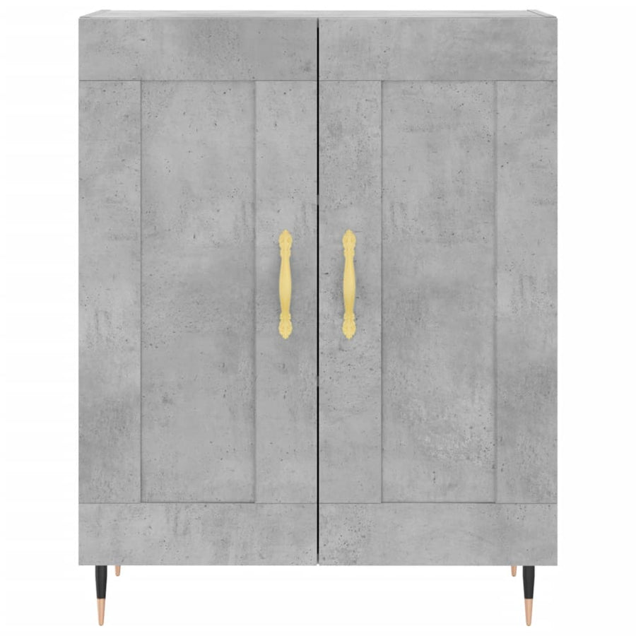Hoge Kast 69,5X34X180 Cm Bewerkt Hout Betongrijs