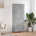 Hoge kast 69,5x34x180 cm bewerkt hout betongrijs