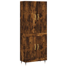 Hoge Kast 69,5X34X180 Cm Bewerkt Hout Kleurig Gerookt eiken