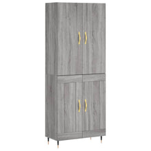 Hoge Kast 69,5X34X180 Cm Bewerkt Hout Eikenkleurig Grijs sonoma