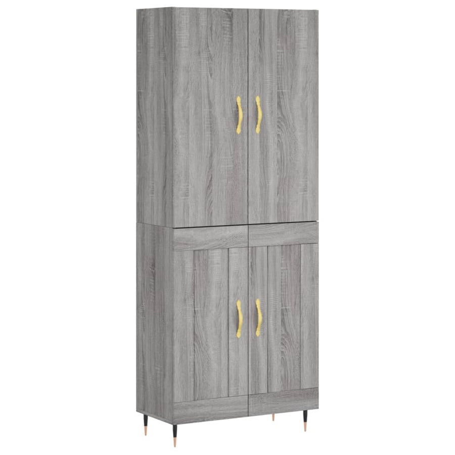 Hoge Kast 69,5X34X180 Cm Bewerkt Hout Eikenkleurig Grijs sonoma