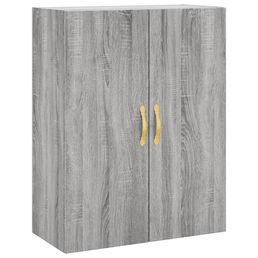 Hoge Kast 69,5X34X180 Cm Bewerkt Hout Eikenkleurig Grijs sonoma