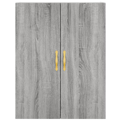 Hoge Kast 69,5X34X180 Cm Bewerkt Hout Eikenkleurig Grijs sonoma