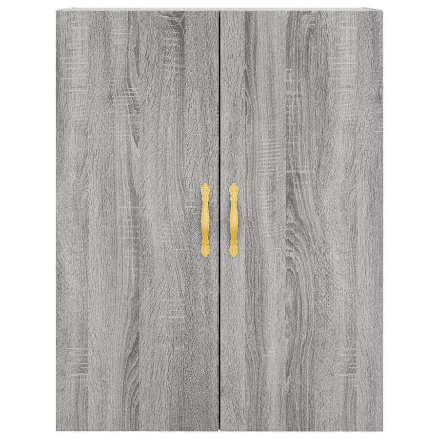Hoge Kast 69,5X34X180 Cm Bewerkt Hout Eikenkleurig Grijs sonoma