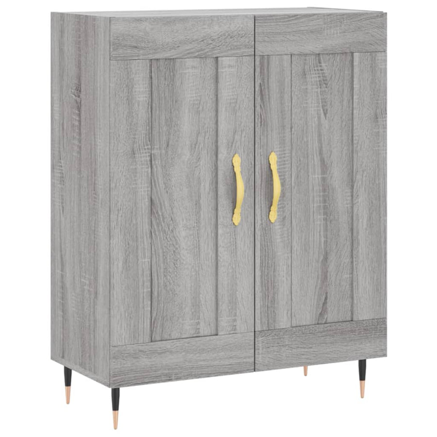 Hoge Kast 69,5X34X180 Cm Bewerkt Hout Eikenkleurig Grijs sonoma