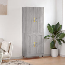 Hoge Kast 69,5X34X180 Cm Bewerkt Hout Eikenkleurig Grijs sonoma