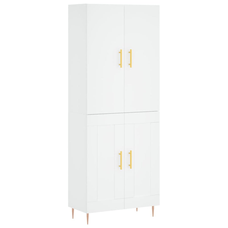 Hoge Kast 69,5X34X180 Cm Bewerkt Hout Wit