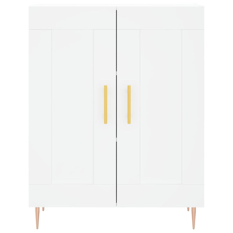 Hoge Kast 69,5X34X180 Cm Bewerkt Hout Wit